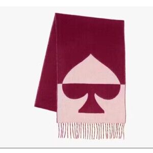KATE SPADE Wool Cashmere Oversized Scarf  Lollipop Red NWT MSRP $149
